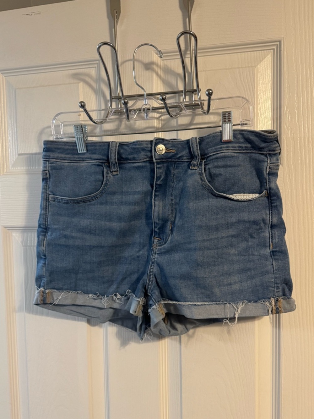 American Eagle Outfitters Blue Rolled Hem Denim Shorts